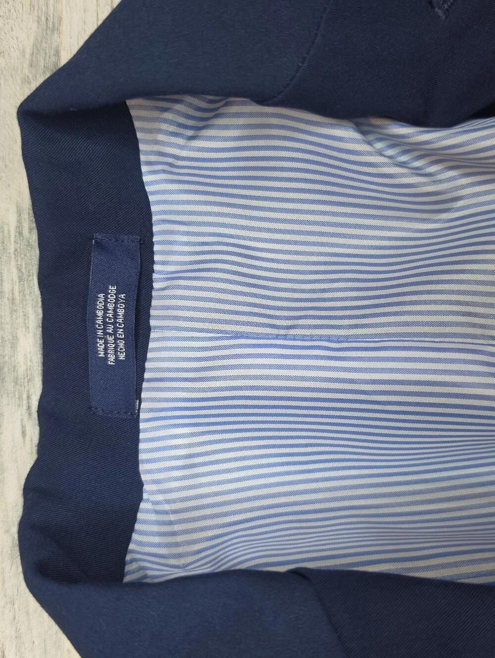 IZOD Boys Suit 3 Piece Navy Blazer Pants Blue Dress Shirt Size 10 12 Stretch